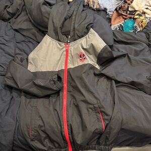 Marvel Deadpool Windbreaker with Red Zipper